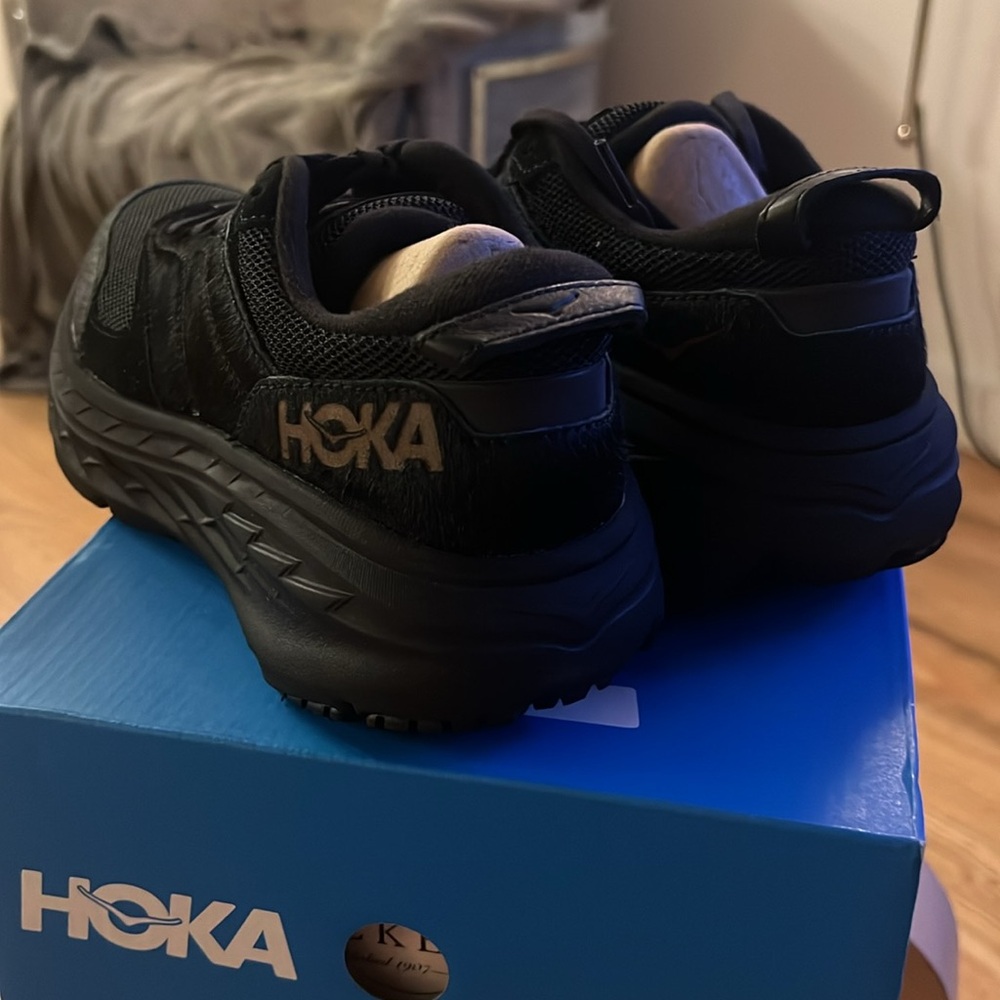 Hoka sneakers, collaboration with Engineered Garments, black with calf hair - Picture 3 of 5